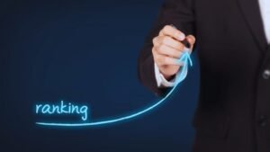 A man showing SEO ranking