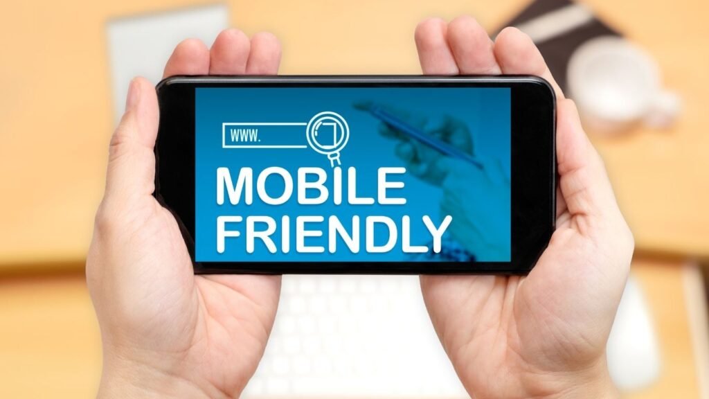 Smartphone in hands showing ‘mobile friendly,’ illustrating mobile-first design and effective on-page optimization